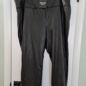 Faux leather black high waisted leggings